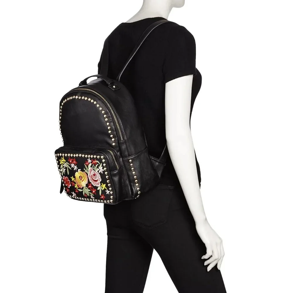 Sunset & Spring Floral-Embroidered Studded Backpack - Picture 2 of 8